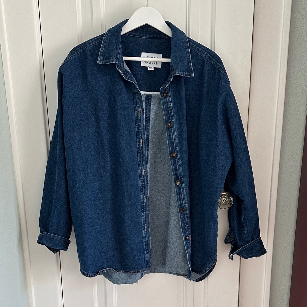 Le Bon Shoppe • Dark Denim Oversized Shirt Jacket Size M/L